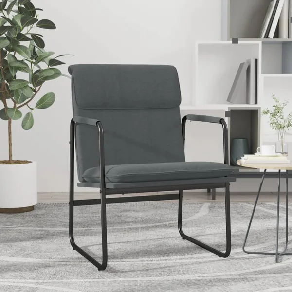 Chaise longue Gris foncé 55x64x80 cm Tissu
