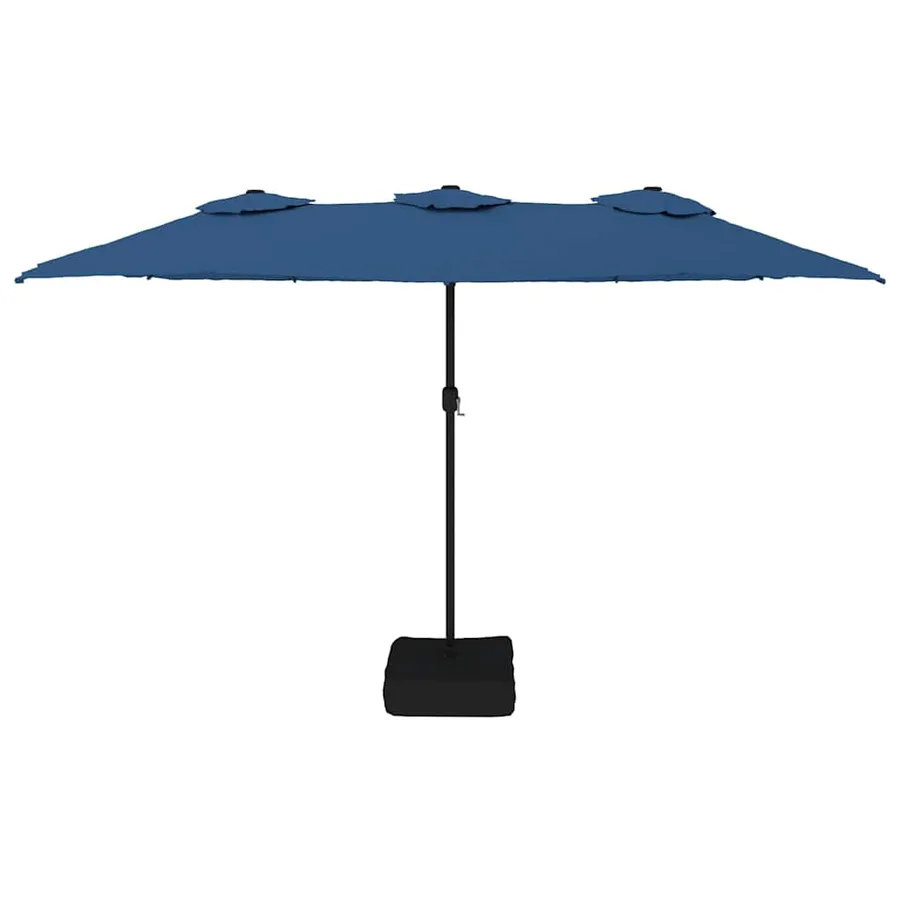 Parasol de jardin à double tête avec LED bleu azuré 449x265 cm - 4