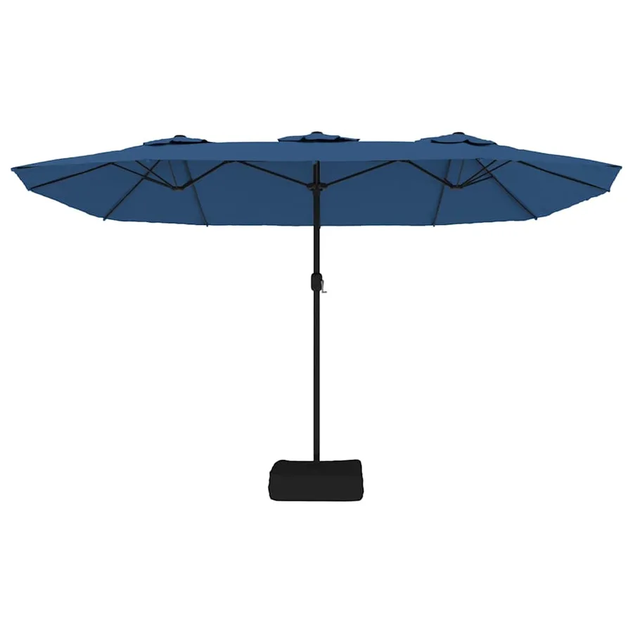 Parasol de jardin à double tête avec LED bleu azuré 449x265 cm - 5