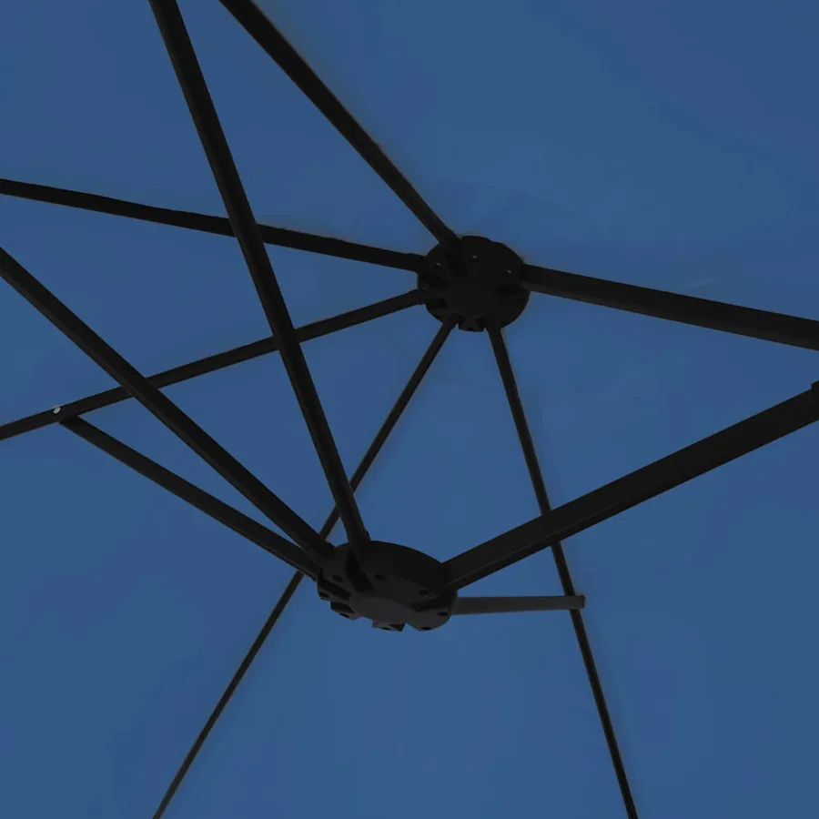 Parasol de jardin à double tête avec LED bleu azuré 449x265 cm - 8