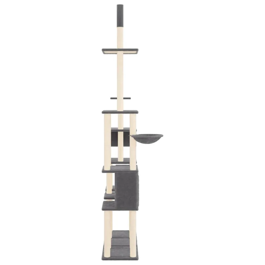 Arbre à chat avec griffoirs en sisal Gris foncé 279 cm - 4