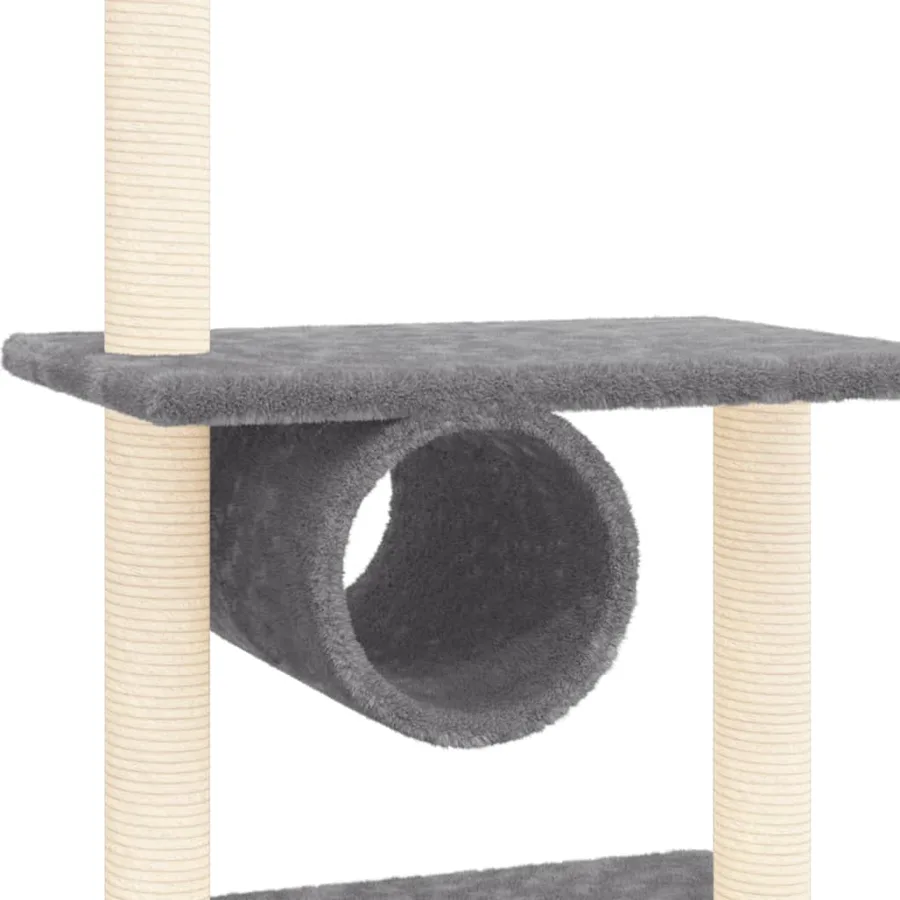 Arbre à chat avec griffoirs en sisal Gris foncé 279 cm - 6