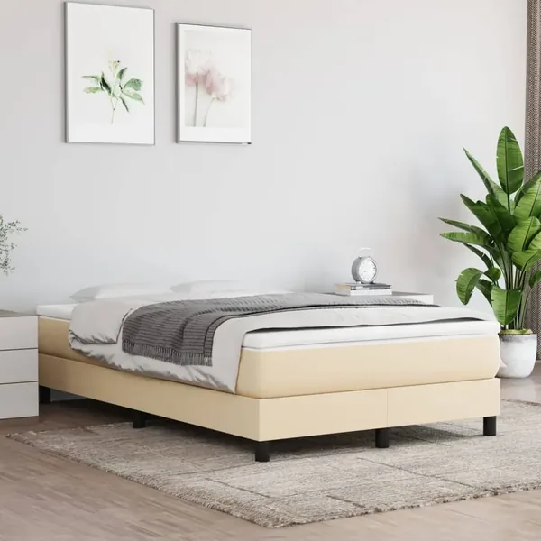 Matelas de lit à ressorts ensachés fermeté moyenne Crème 120x200x20 cm Tissu