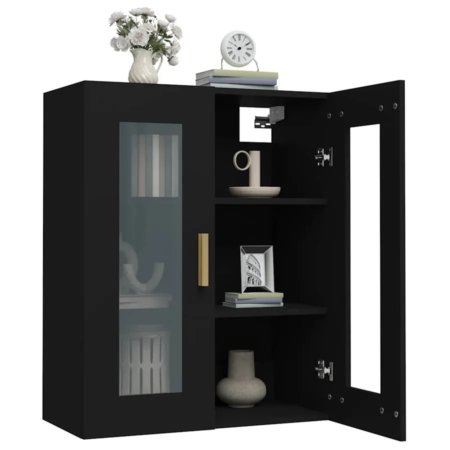 Armoire murale suspendue Noir 69,5x34x90 cm - 7