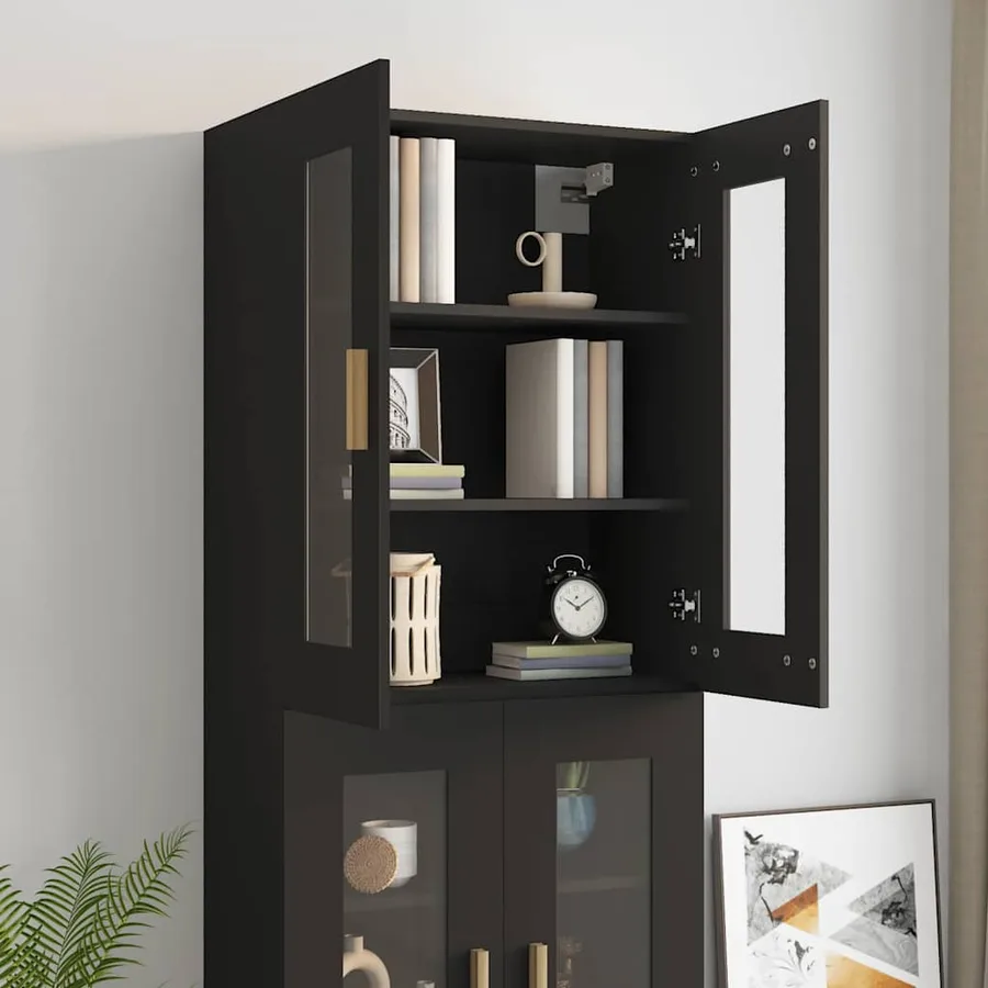 Armoire murale suspendue Noir 69,5x34x90 cm - 8