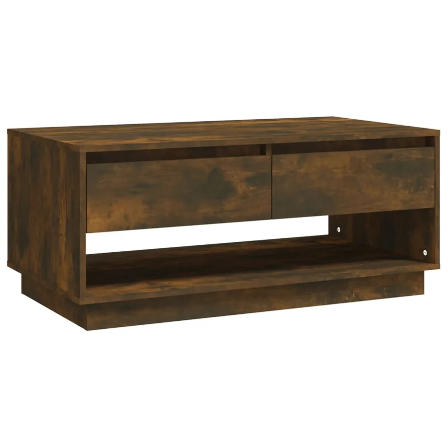 Table basse Chêne fumé 102,5x55x44 cm Bois d'ingénierie - 2