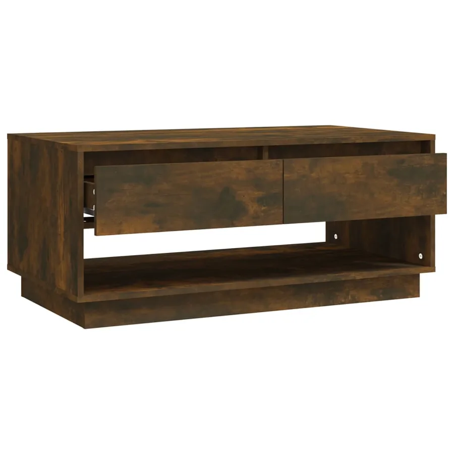 Table basse Chêne fumé 102,5x55x44 cm Bois d'ingénierie - 3