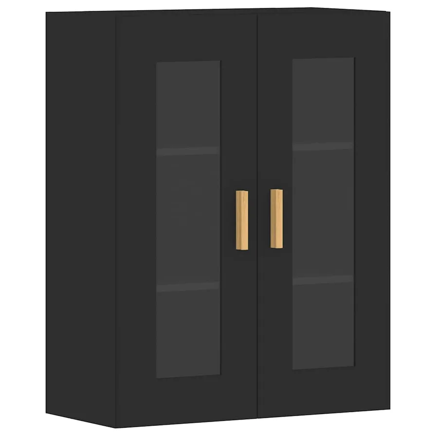 Armoires murales 2 pcs noir bois d'ingénierie - 6