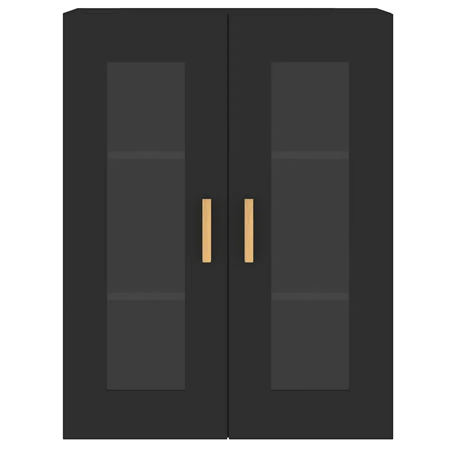 Armoires murales 2 pcs noir bois d'ingénierie - 7