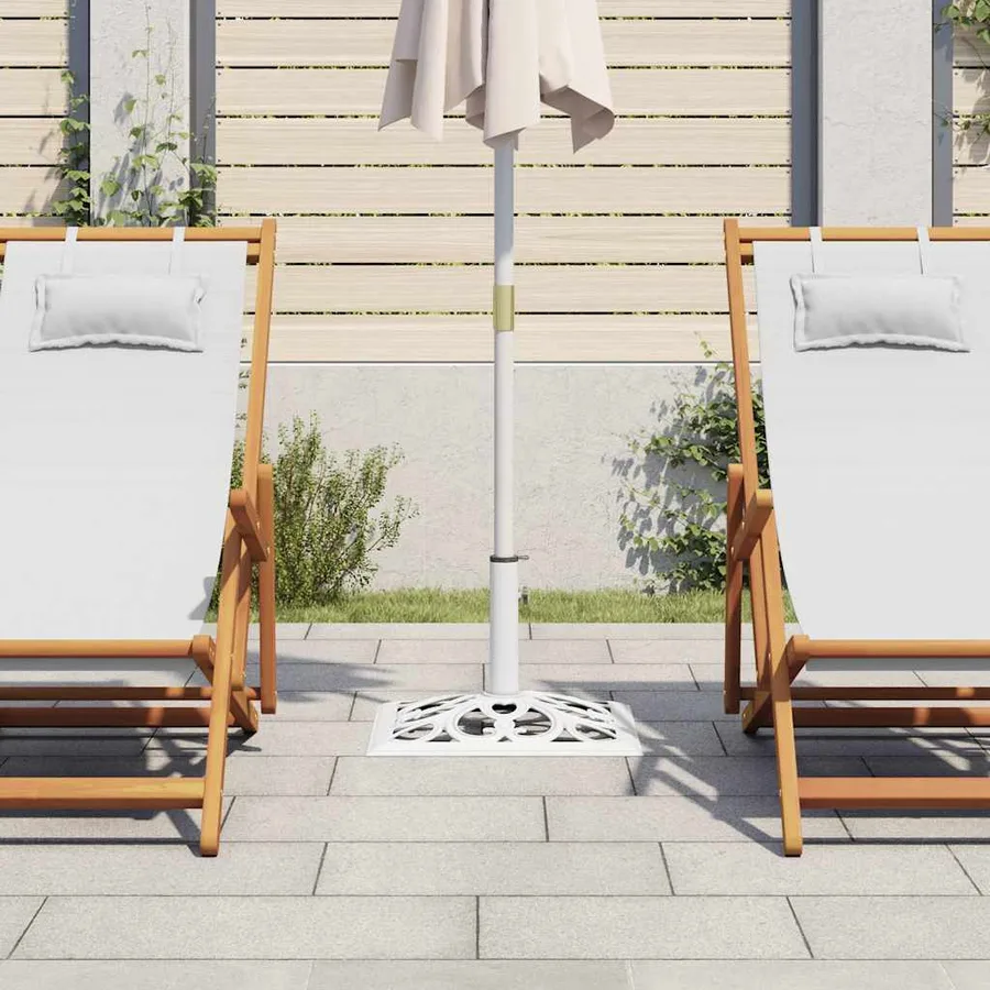 Socle de parasol Blanc 12 kg 49 cm Fonte - 3