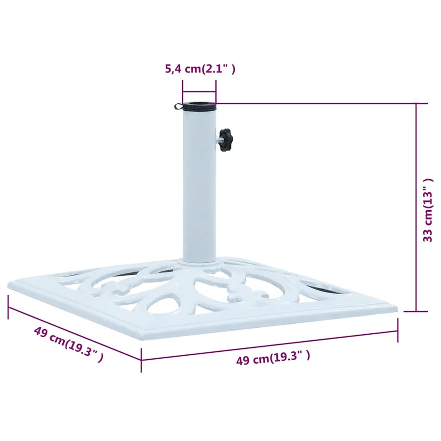 Socle de parasol Blanc 12 kg 49 cm Fonte - 9