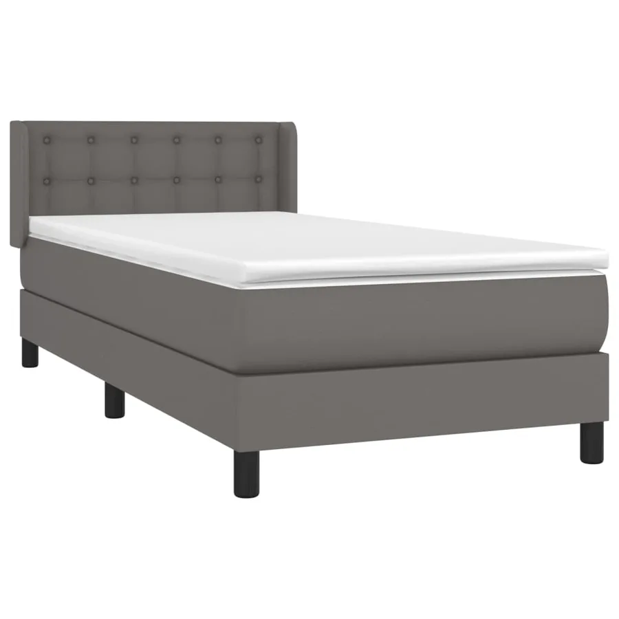 Sommier à lattes de lit avec matelas Gris 90x190 cm Similicuir - 3