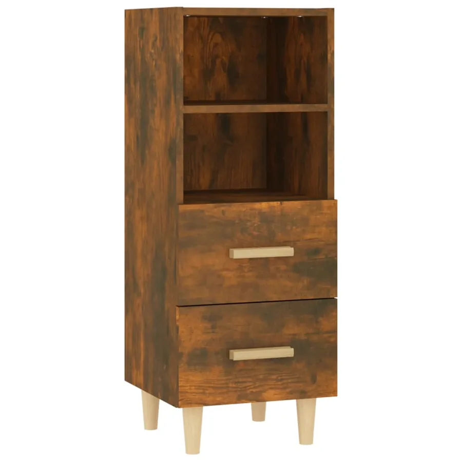 Buffet Chêne fumé 34,5x34x90 cm Bois d'ingénierie - 2