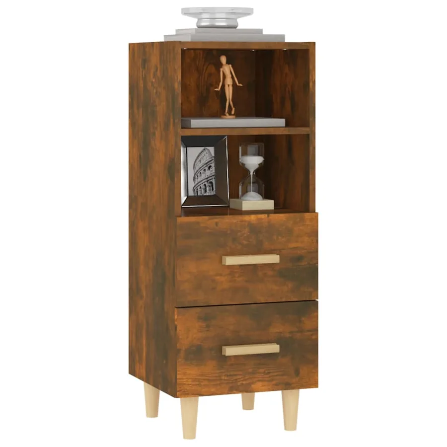 Buffet Chêne fumé 34,5x34x90 cm Bois d'ingénierie - 4