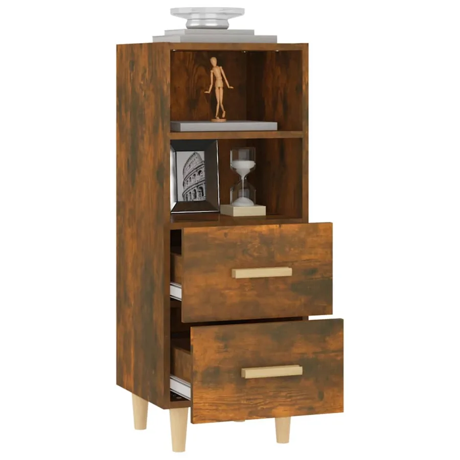 Buffet Chêne fumé 34,5x34x90 cm Bois d'ingénierie - 5