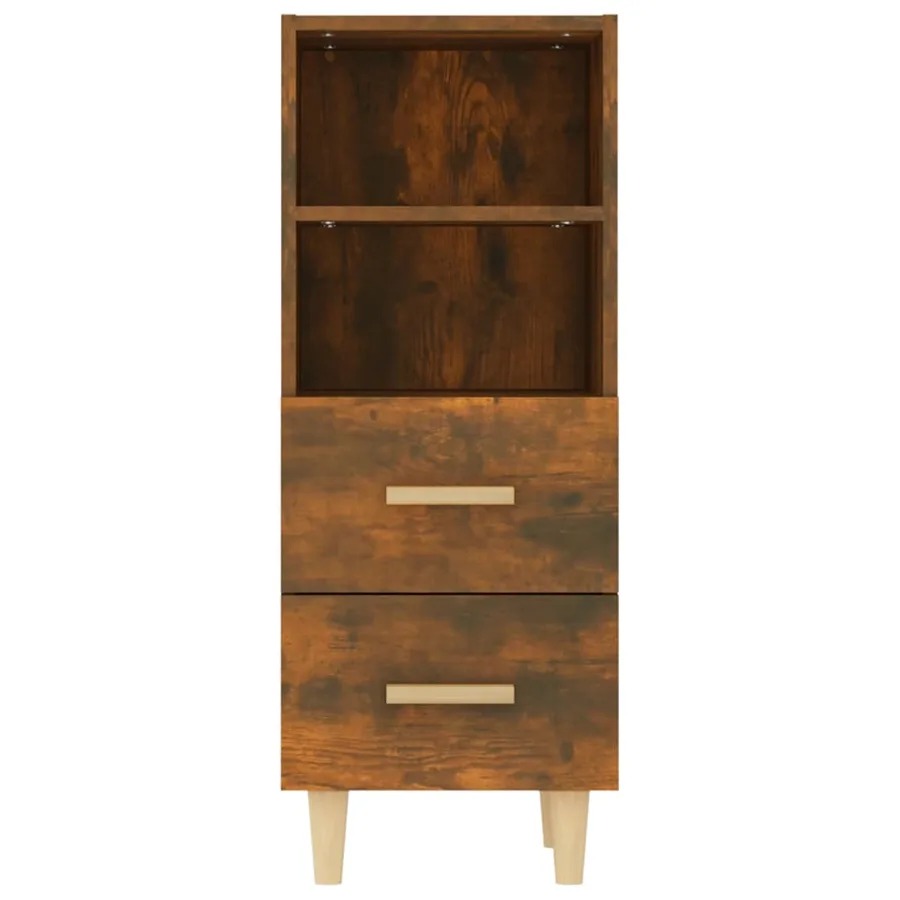 Buffet Chêne fumé 34,5x34x90 cm Bois d'ingénierie - 6