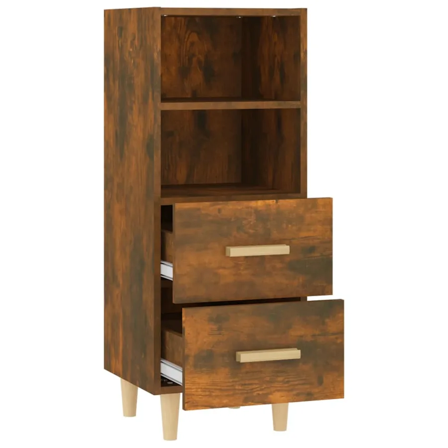 Buffet Chêne fumé 34,5x34x90 cm Bois d'ingénierie - 7