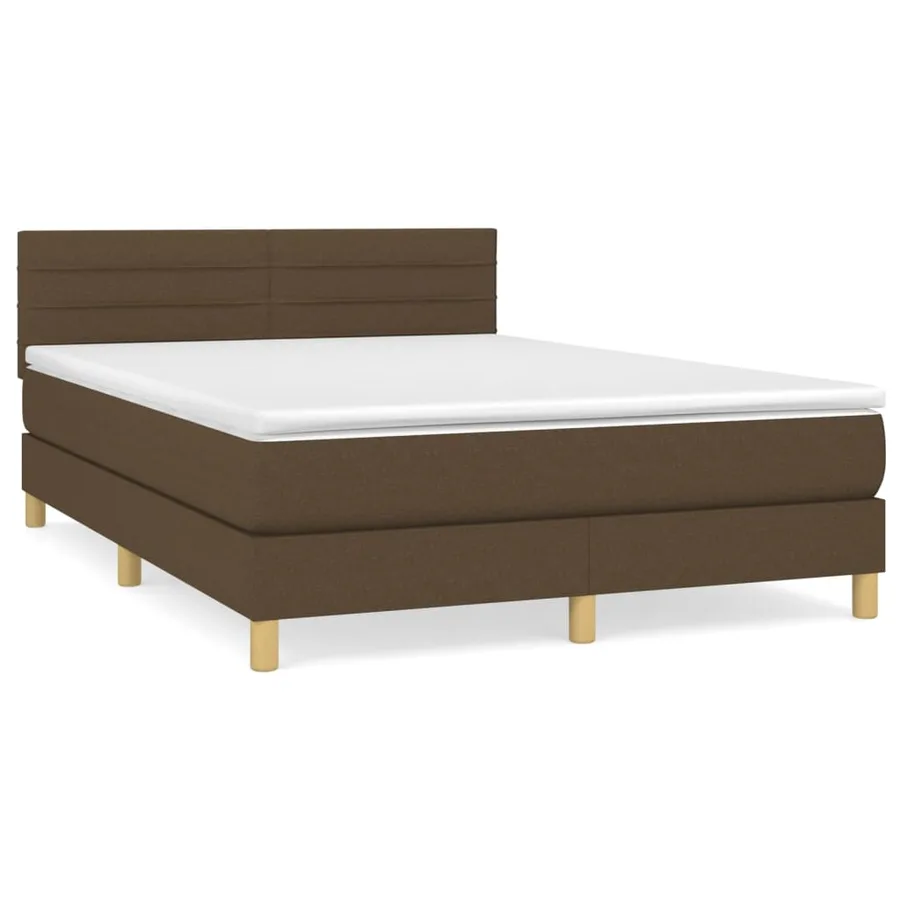 Sommier à lattes de lit avec matelas Marron foncé 140x190 cm - 2
