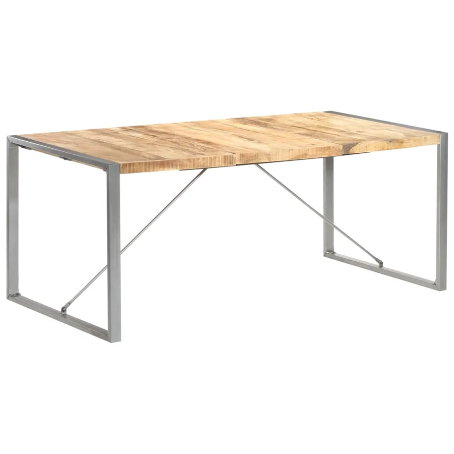 Table à manger 180x90x75 cm bois de manguier massif brut