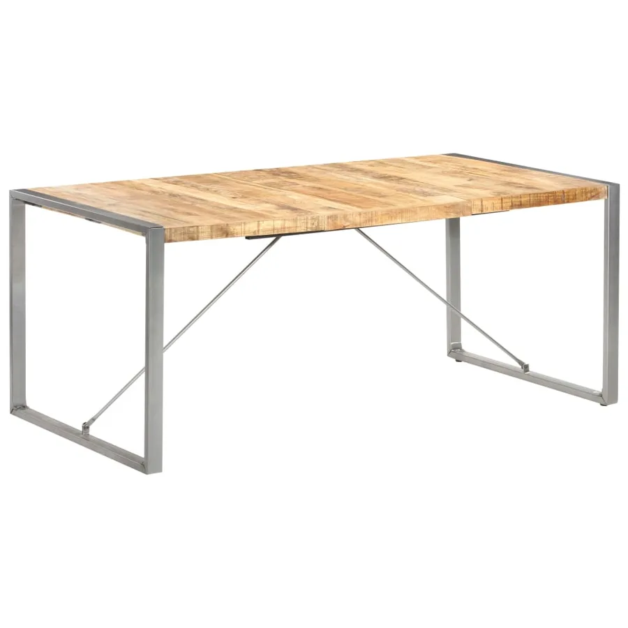 Table à manger 180x90x75 cm bois de manguier massif brut - 9
