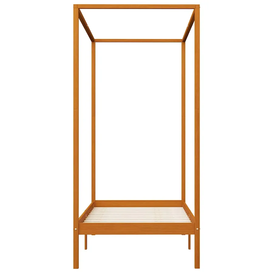 Cadre de lit à baldaquin sans matelas bois massif 100x200 cm - 3