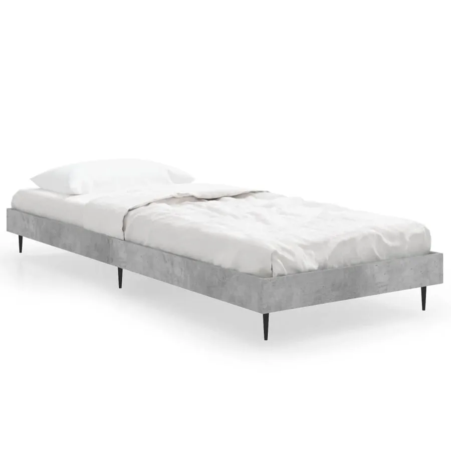 Cadre de lit sans matelas gris béton 75x190 cm - 2