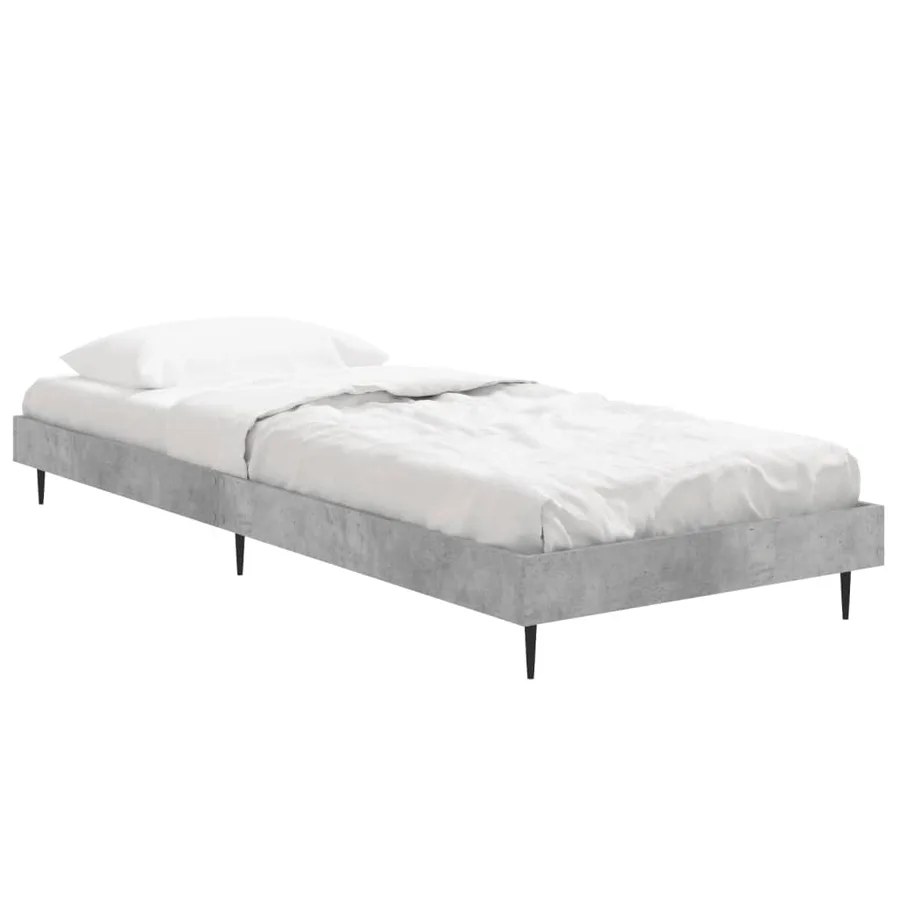 Cadre de lit sans matelas gris béton 75x190 cm - 3