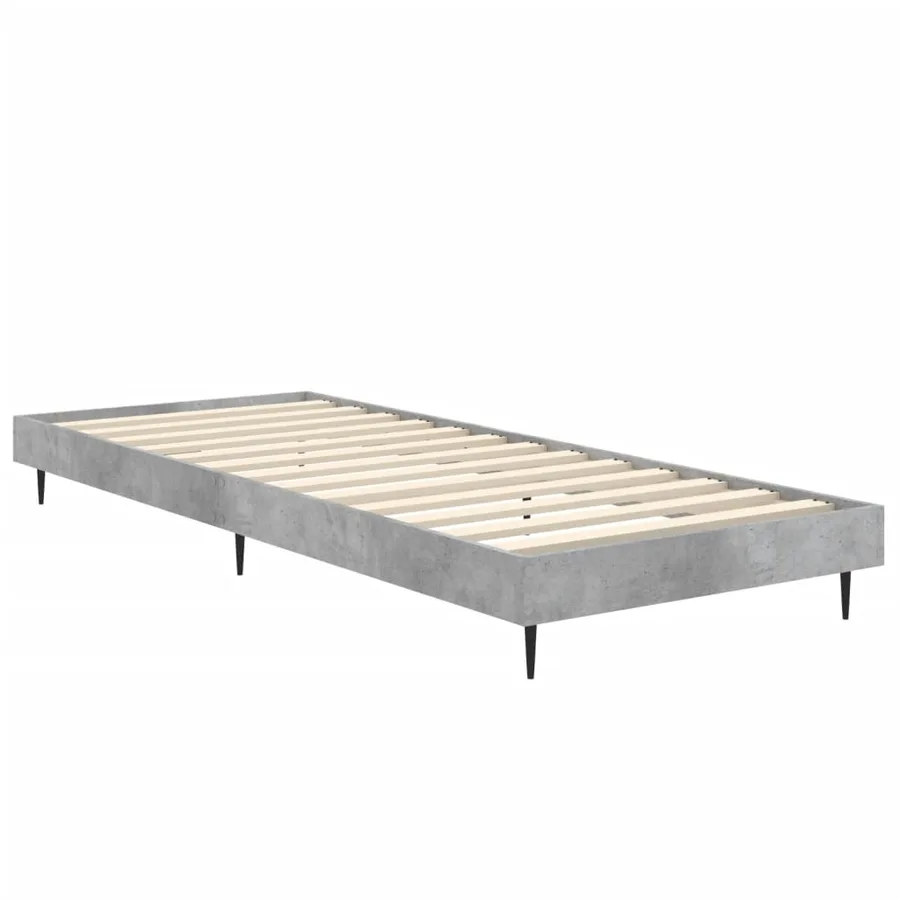 Cadre de lit sans matelas gris béton 75x190 cm - 5