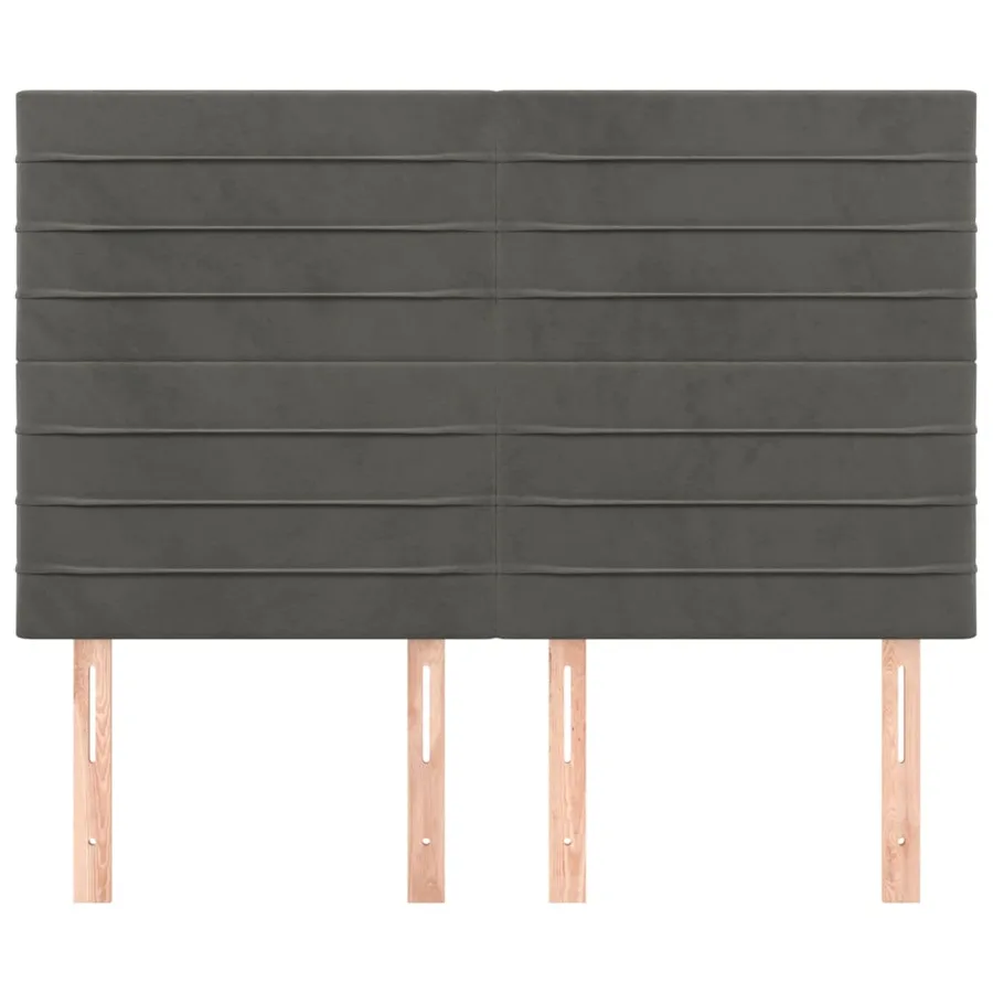 Tête de lit Gris foncé 144 x 5 x 118/128 cm Velours - 3