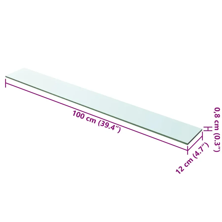 Panneaux d'étagère 2 pcs Verre Transparent 100 x 12 cm - 4