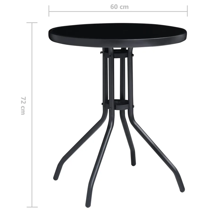 Ensemble de bistro 3 pcs noir et anthracite - 9