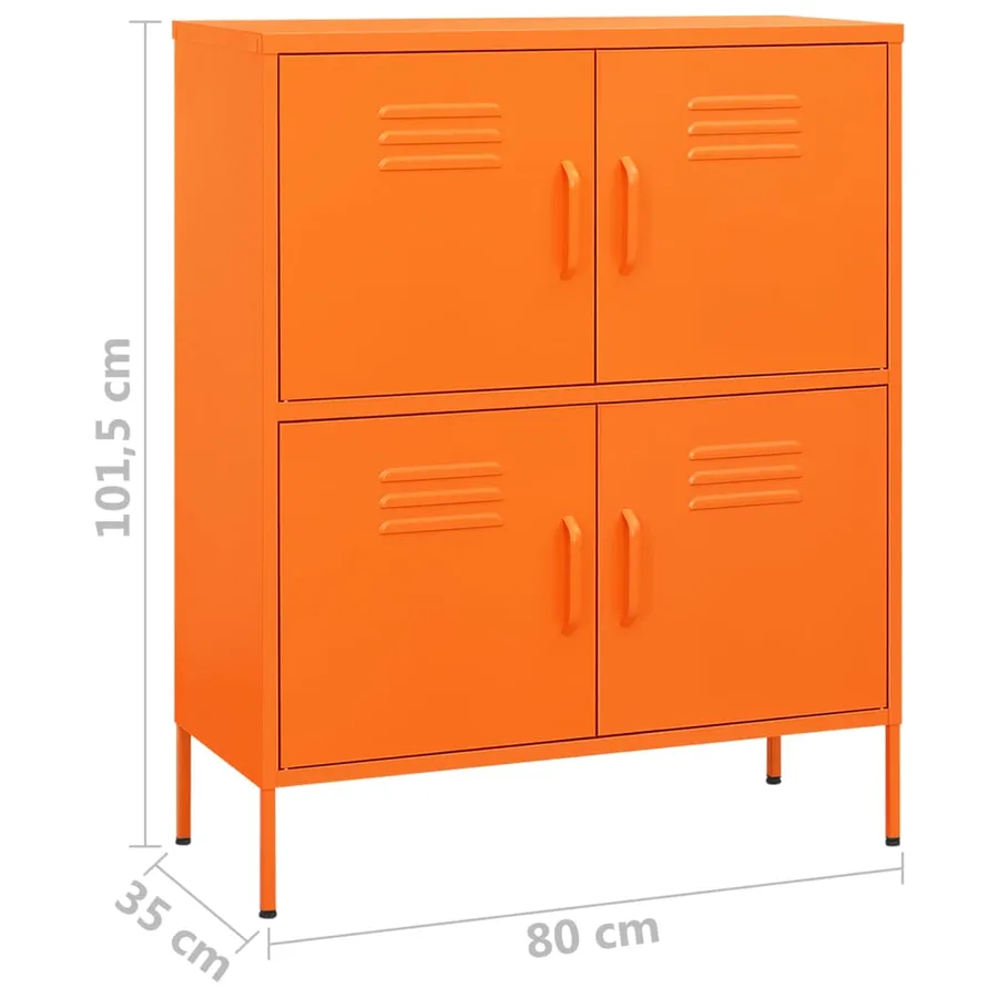 Armoire de rangement Orange 80x35x101,5 cm Acier - 9