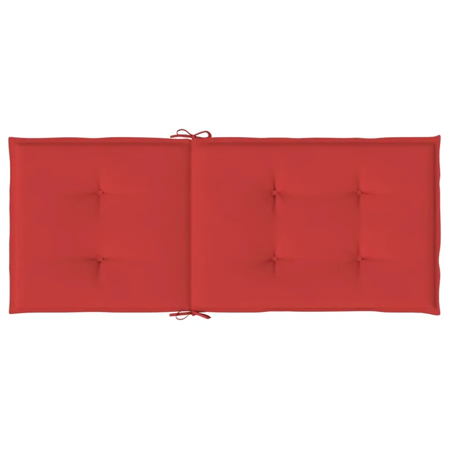 Coussins de chaise de jardin dossier haut lot de 6 rouge tissu - 7