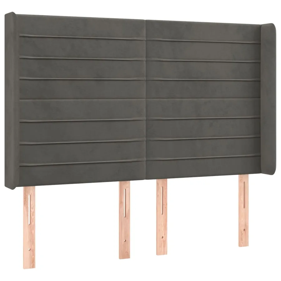 Sommier à lattes de lit matelas et LED Gris foncé 140x200 cm - 7