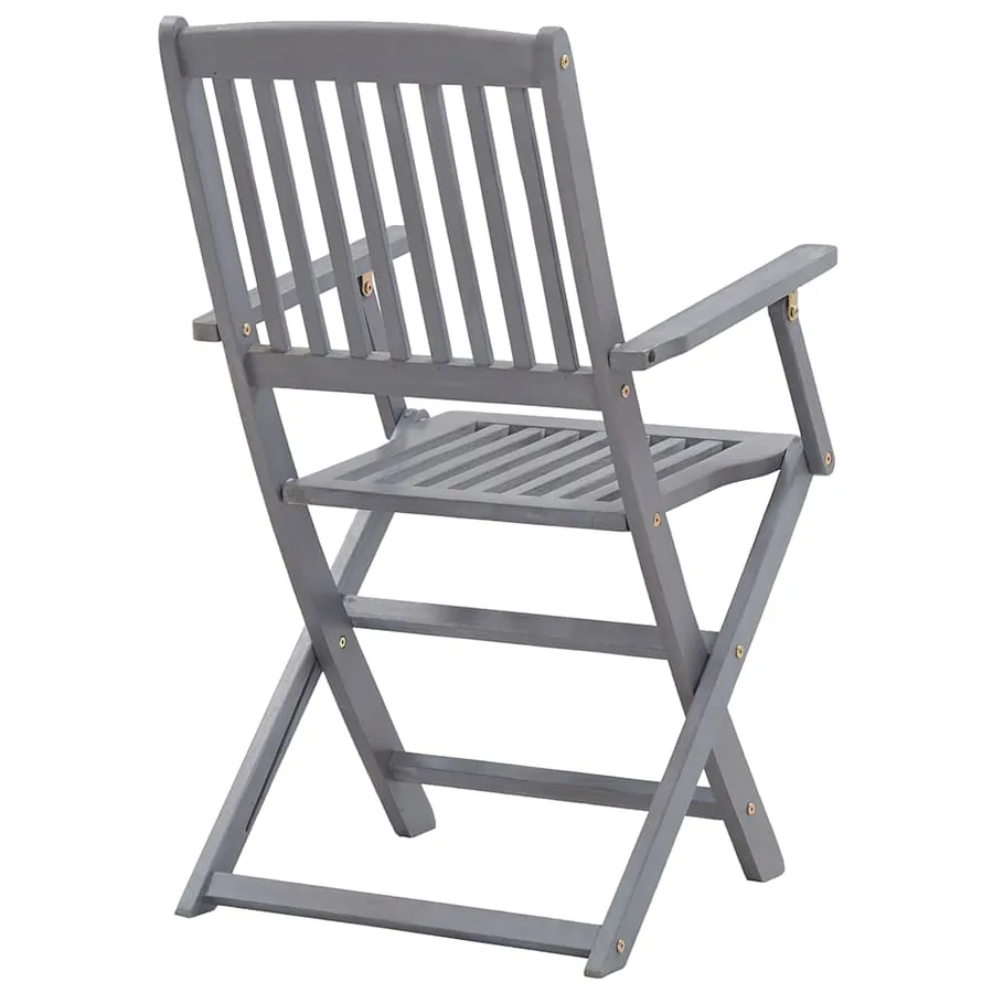 Chaises pliables d'extérieur lot de 4 et coussins Bois d'acacia - 11