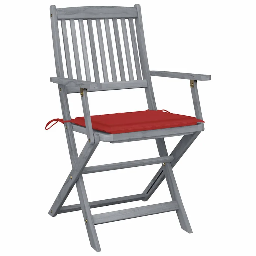 Chaises pliables d'extérieur lot de 4 et coussins Bois d'acacia - 3