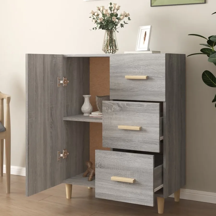 Buffet sonoma gris 69,5x34x90 cm bois d'ingénierie - 3