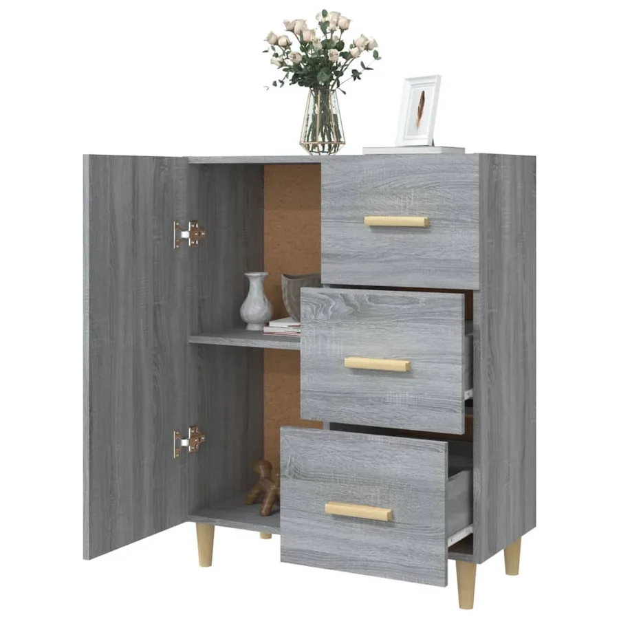 Buffet sonoma gris 69,5x34x90 cm bois d'ingénierie - 4