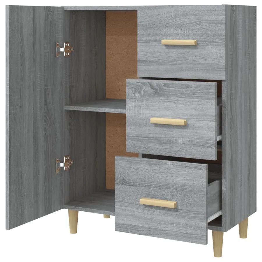 Buffet sonoma gris 69,5x34x90 cm bois d'ingénierie - 7