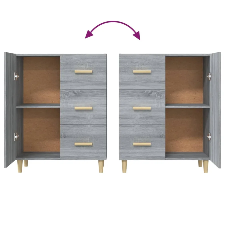 Buffet sonoma gris 69,5x34x90 cm bois d'ingénierie - 8