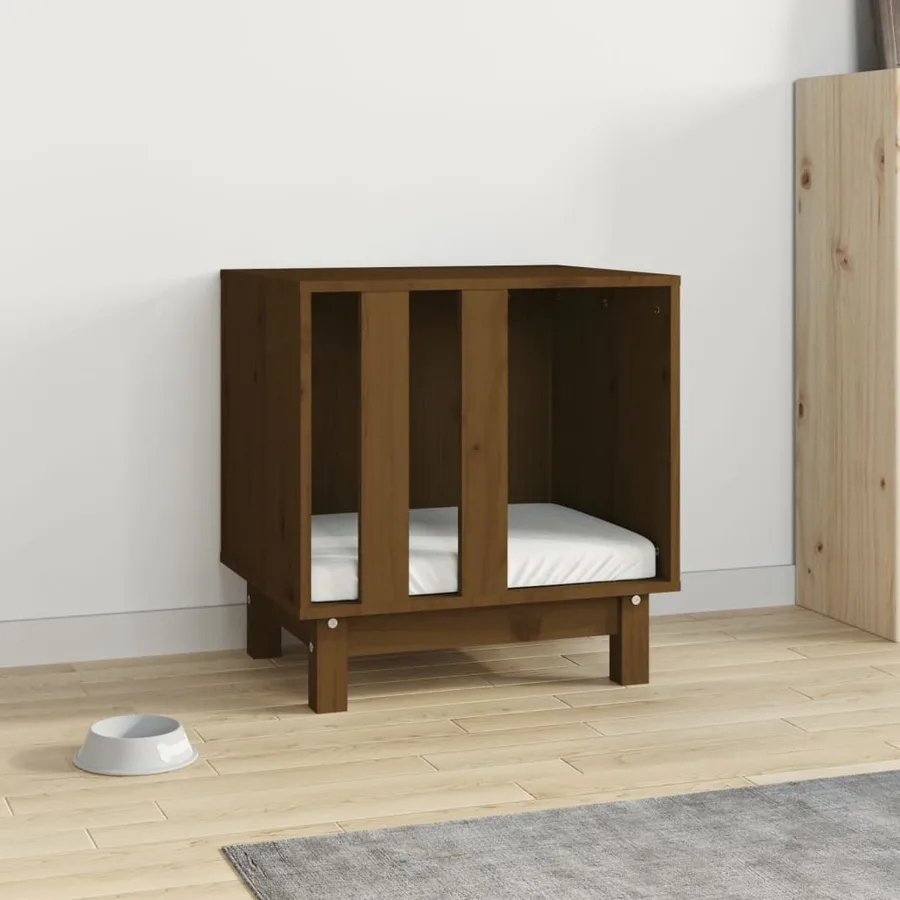 Niche pour chien Marron miel 50x40x52 cm Bois de pin massif - 3