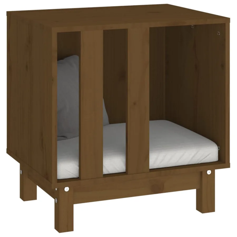Niche pour chien Marron miel 50x40x52 cm Bois de pin massif - 6