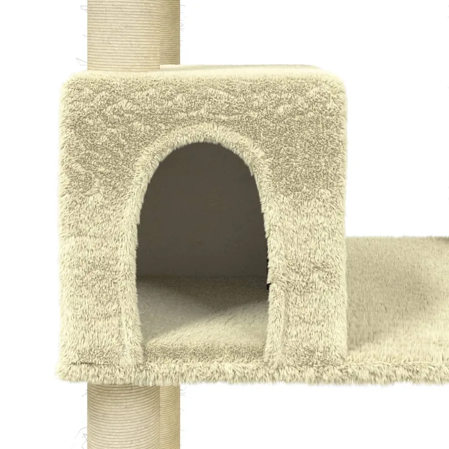 Arbre à chat avec griffoirs en sisal Crème 141 cm - 7