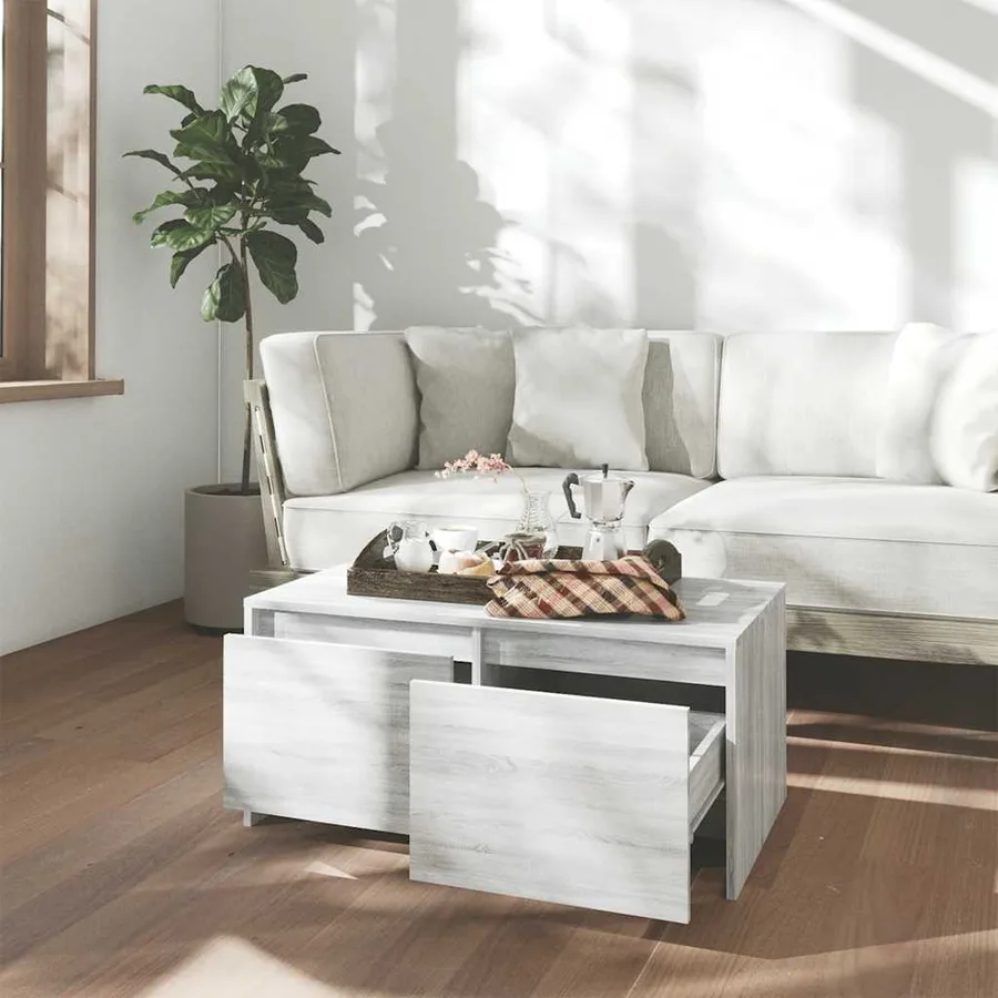 Table basse sonoma gris 90x50x41,5 cm bois d'ingénierie - 3