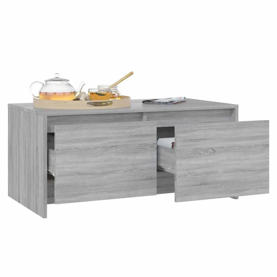 Table basse sonoma gris 90x50x41,5 cm bois d'ingénierie - 4