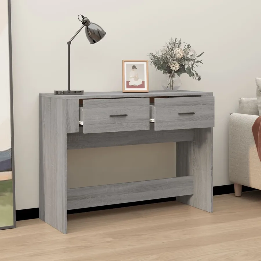 Table console Sonoma gris 100x39x75 cm Bois d'ingénierie - 3