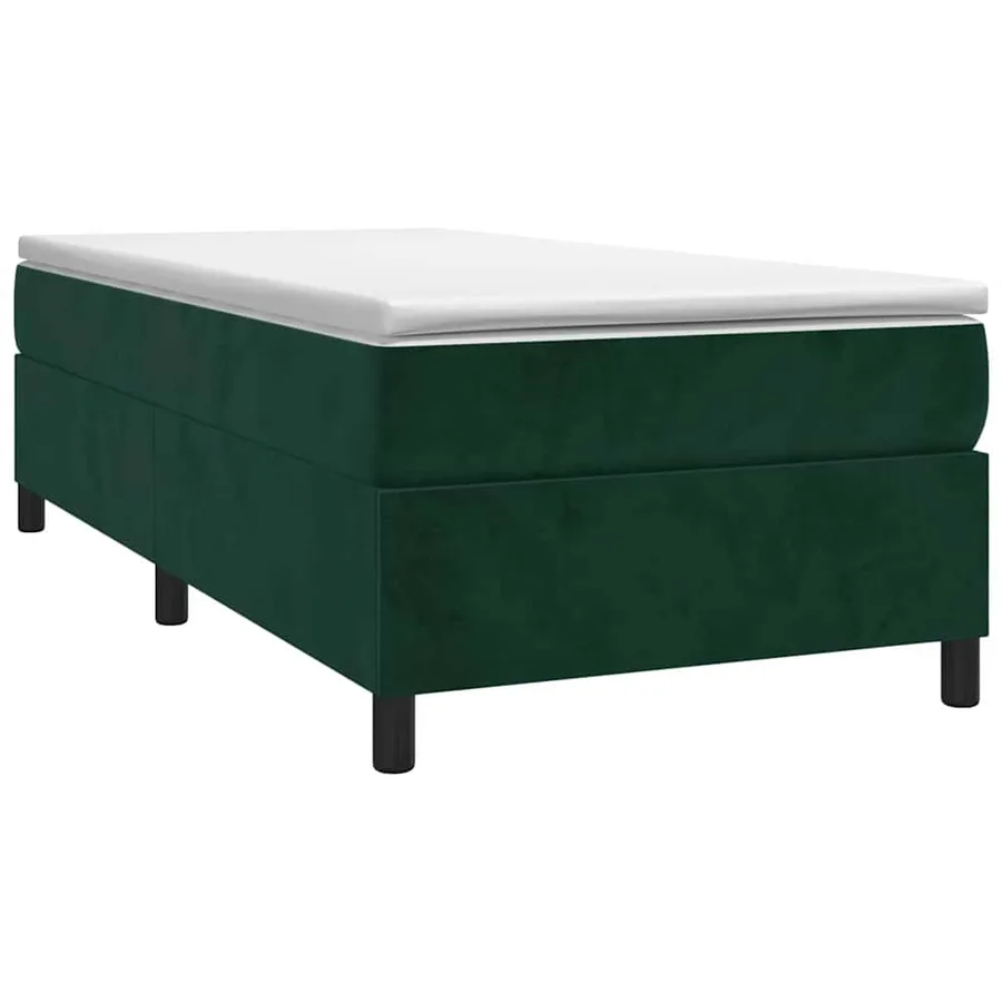 Sommier à lattes de lit et matelas Vert foncé 80x200 cm Velours - 3