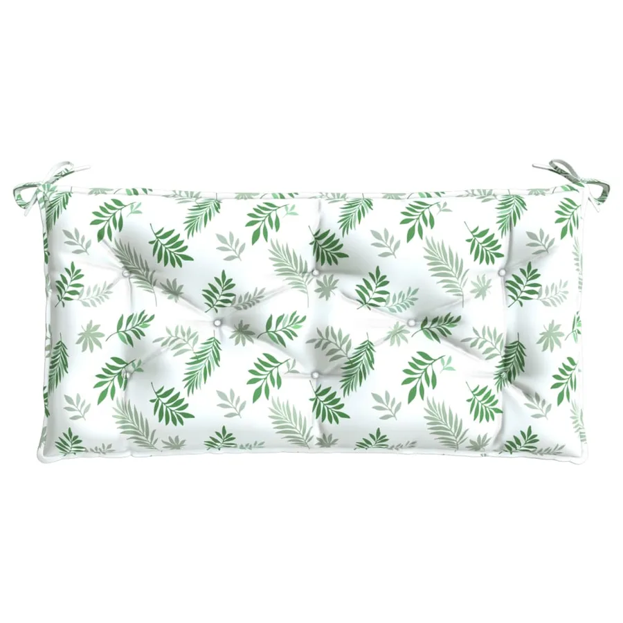 Coussin de banc de jardin motif de feuilles 110x50x7 cm tissu - 2
