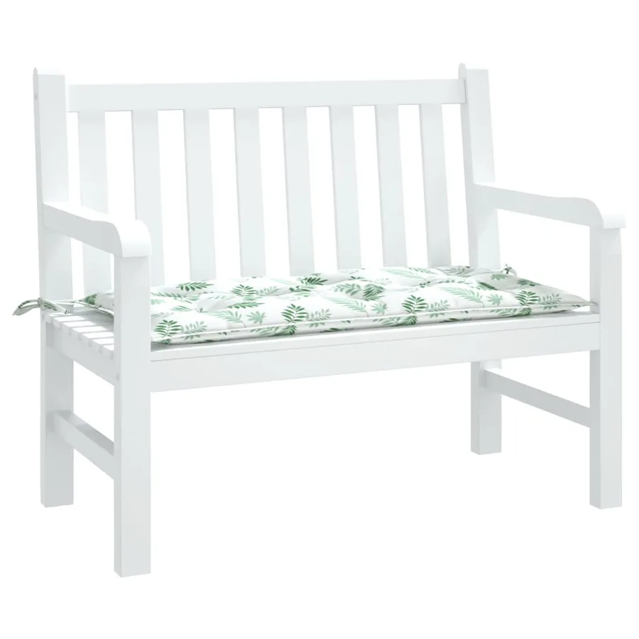 Coussin de banc de jardin motif de feuilles 110x50x7 cm tissu - 3