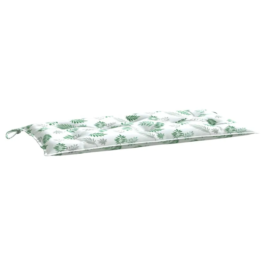 Coussin de banc de jardin motif de feuilles 110x50x7 cm tissu - 4